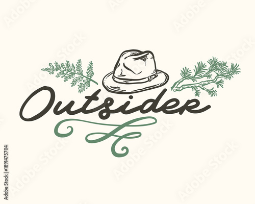 Outsider funny typography, hand drawn whimsical style, vector