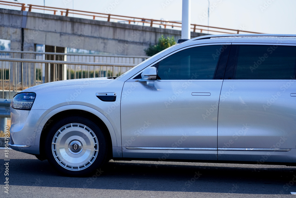 Fototapeta premium Chinese brand cars using Huawei's intelligent driving system are currently undergoing testing and trial drives.