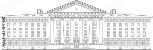 Vector University of Tartu Building Illustration