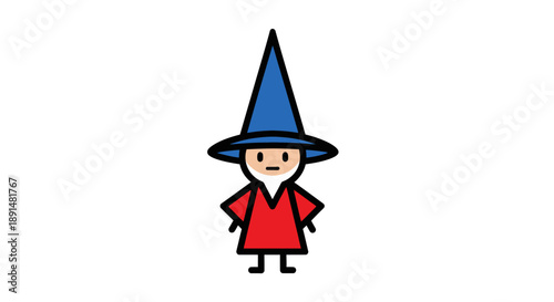 Cartoon Wizard Character Illustration.