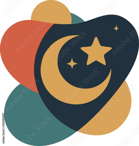 Abstract Eid al Fitr Celebration with Modern Islamic Design