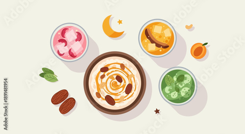 Ramadan Iftar Table A Colorful Spread of Traditional Dishes.