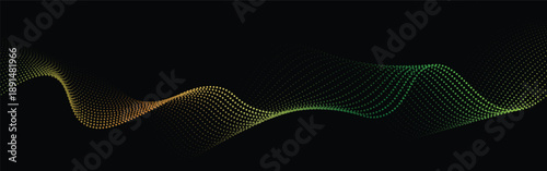 Deep data as part of big data. Point wave ui hud. Glow green in the dark.