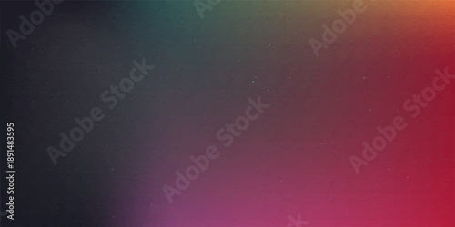 Glowing purple red yellow orange black abstract color gradient banner poster cover design, dark grainy texture, copy space