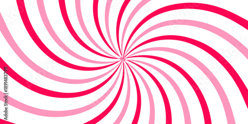 Spinning radial lines background. Pink curved sunburst wallpaper. Abstract warped sun rays and beams comic texture. Vintage summer backdrop for posters, banners, templates. Vector illustration