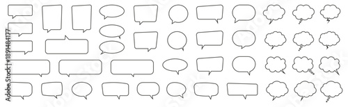 Speech bubble, speech balloon, line chat bubble for apps and websites.