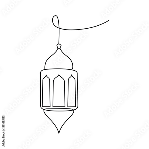Hanging lantern with pointed bottom and dome top