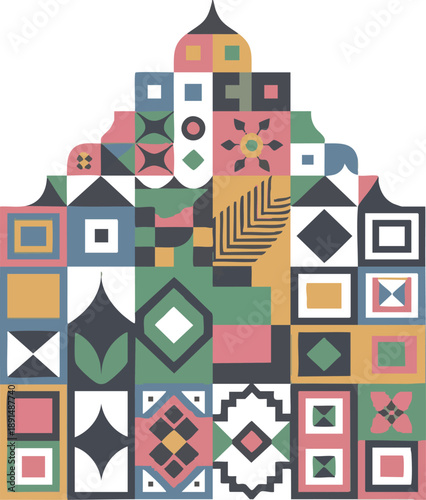 Abstract Eid al Fitr Celebration with Modern Islamic Design