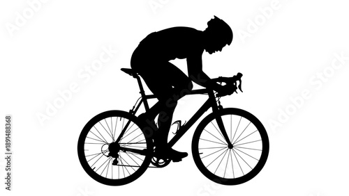 Silhouette of a cyclist racing on a road bike.