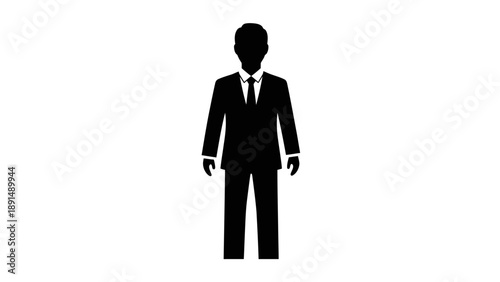 Silhouette of a businessman standing in formal attire.