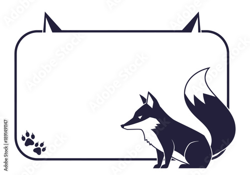 Fox illustration with blank space for text