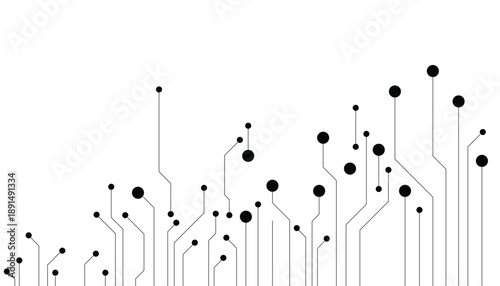 Abstract Dark Circuit Board Pattern with Glowing Nodes