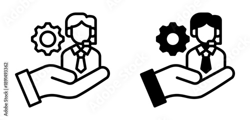 Call Service Icon Collection line & Mixed Style icon 