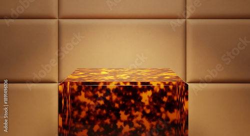 Decorative tortoiseshell box on beige wall
