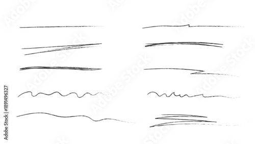Set of Hand drawn Grungy Underline and Scribble Lines