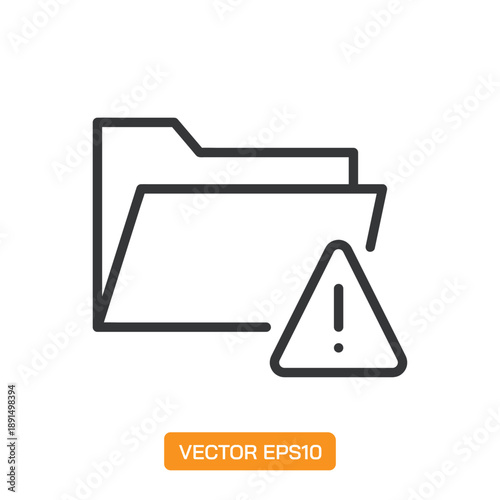 Folder Icons. Thin Line Symbol Elements Collection.