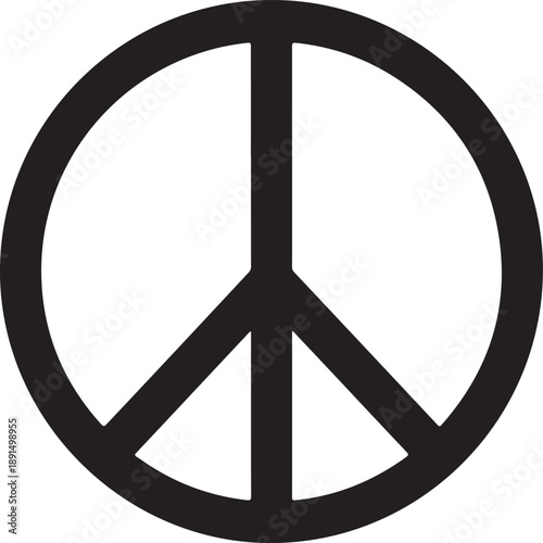 Peace Symbol Black Silhouette Icon
Universal Peace Sign Illustration
Anti-War Peace Emblem Design