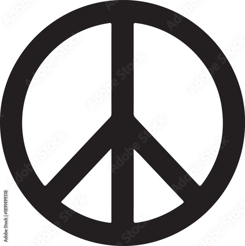 Peace Symbol Black Silhouette Icon
Universal Peace Sign Illustration
Anti-War Peace Emblem Design