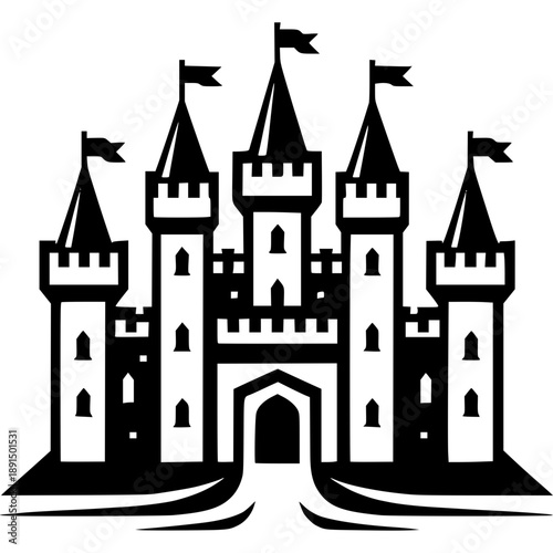 Vector illustration of a medieval castle