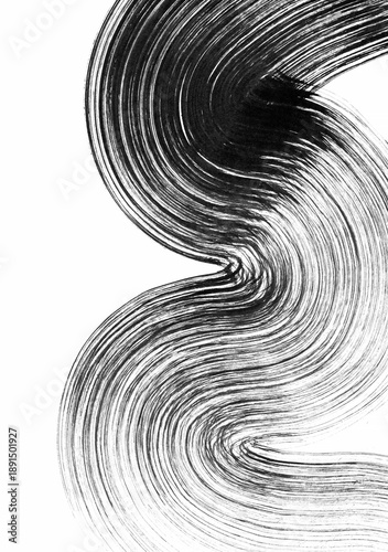 Abstract background. Black ink brush strokes, patterns, posters, cover.	