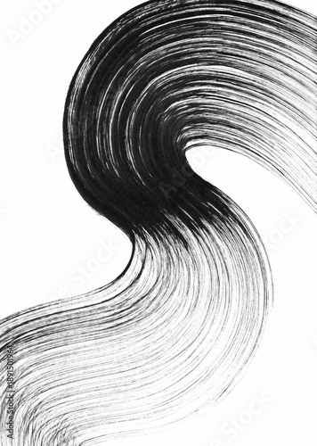 Abstract background. Black ink brush strokes, patterns, posters, cover.	
