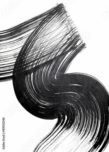 Abstract background. Black ink brush strokes, patterns, posters, cover.	