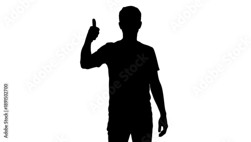 Silhouette of a man giving a thumbs up gesture.