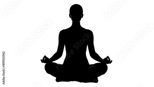 Silhouette of a person in a meditative pose.