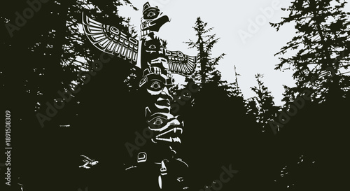 silhouette of a tree in the rain