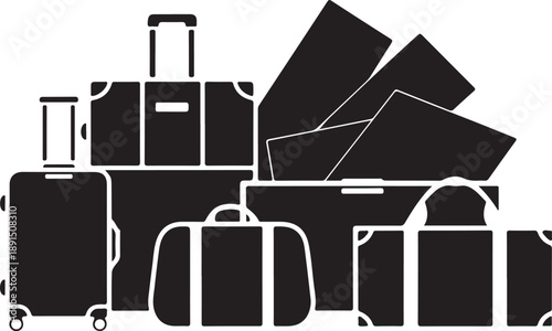 Collection of various travel suitcases and luggage