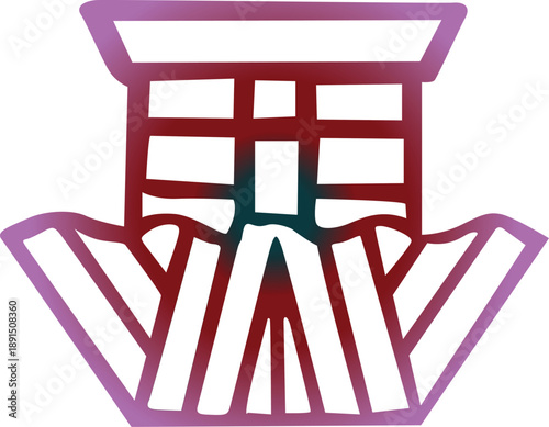 Modern Geometric Colorful Shape Vector logo with Center Abstract art, creative Symmetric Design.