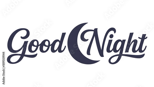 Elegant Good Night wish with crescent moon symbol