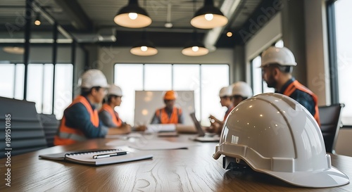 World health day background construction safety meeting planning