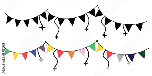 Festive bunting banners, for decorations and celebrations. Eps 10