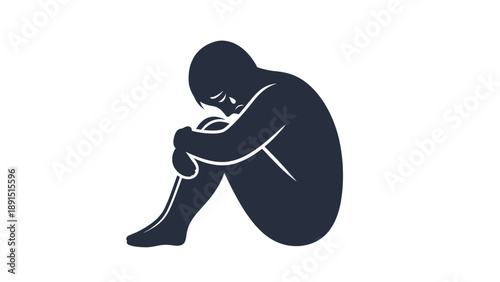 Silhouette of a person expressing sadness and loneliness.