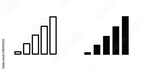 Business growth chart rising bars success financial progress data analysis vector illustration