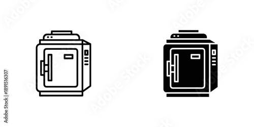 Modern black and white toaster icons isolated on white background vector