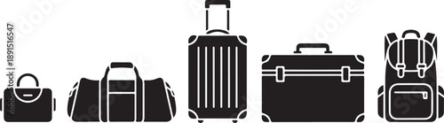 Variety of luggage and travel bags in different sizes