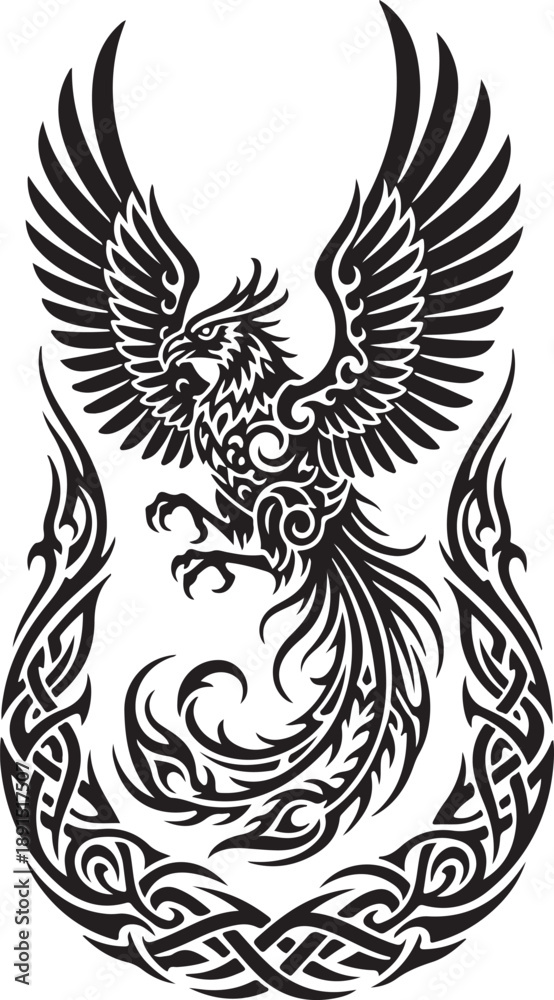 Obraz premium eagle tattoo vector