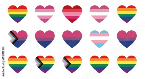 Diverse LGBTQ Pride Hearts - A Symbol of Love and Inclusion.
