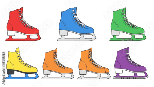 Colorful Ice Skates Collection - Winter Sports and Fashion