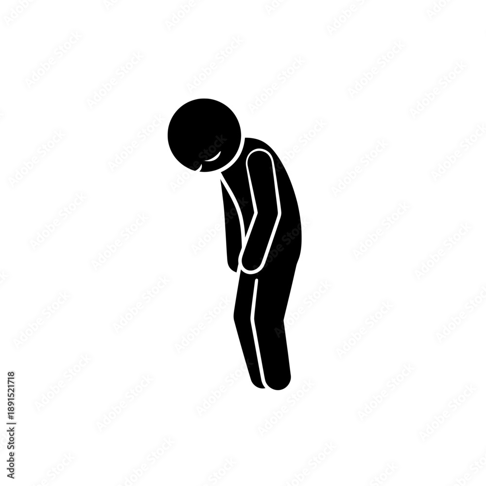 Fototapeta premium Person Bending Over in Distress Pose.