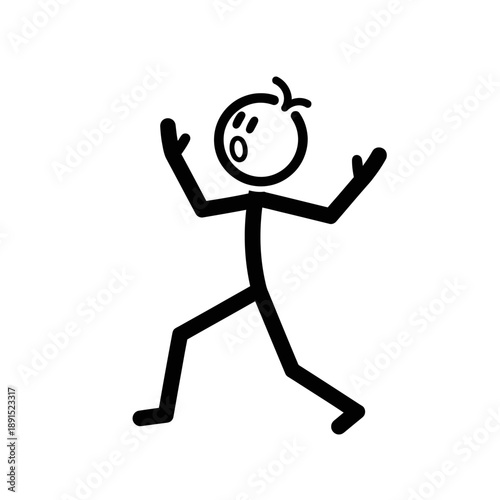 Simple Stick Figure Dancing with Joyful Expression.