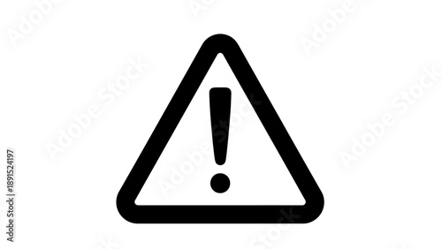 Simple black exclamation mark inside an equilateral triangle.
