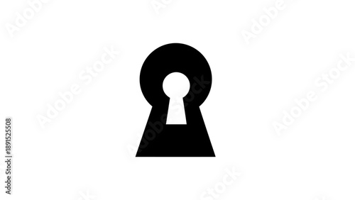 Simple Black Keyhole on White Background for Security Concepts.