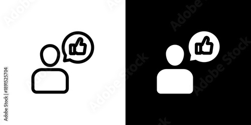 Like icon concept with flat Black White Background. Vector illustration.