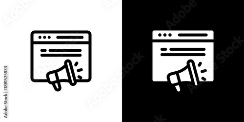 Web Promotion icon concept with flat Black White Background. Vector illustration.