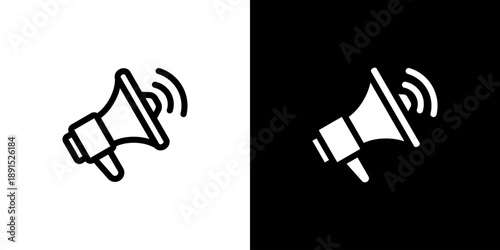 Broadcast icon concept with flat Black White Background. Vector illustration.