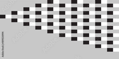 Op Art Background Squares and Rectangle Pattern Black White
