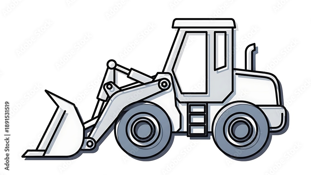 Fototapeta premium Modern wheel loader in action on construction site equipment